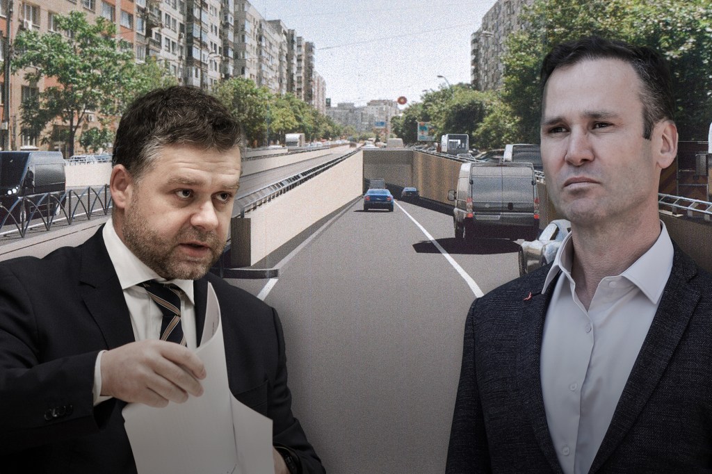 Ciprian Ciucu, Robert Negoiță și o randare a pasajului subteran de pe șos. Mihai Bravu. Inquam Photos / George Călin, Mălina Norocea. Colaj: Ion Mateș / HotNews