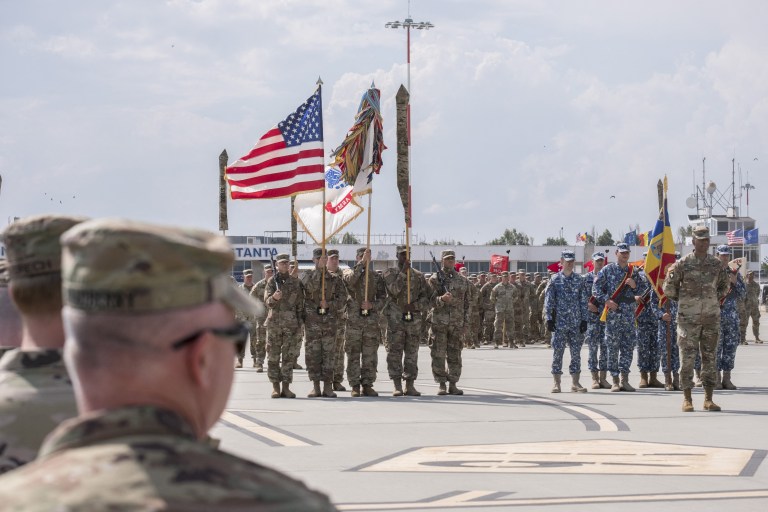 Soldați americani la baza militară Mihail Kogălniceanu. Foto: Alexandra Radu AFP / Profimedia