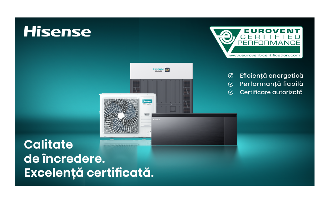 Hisense primește certificarea Eurovent pentru soluții HVAC