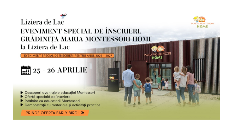 Grădinița Maria Montessori Home din Liziera de Lac, prima grădiniță Montessori din estul capitalei, a dat startul înscrierilor!