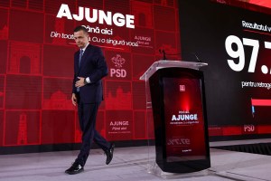 Sorin Grindeanu, la finalul votului din partid privind sprijinul politic al partidului pentru Ilie Bolojan Foto: Inquam Photos / Octav Ganea