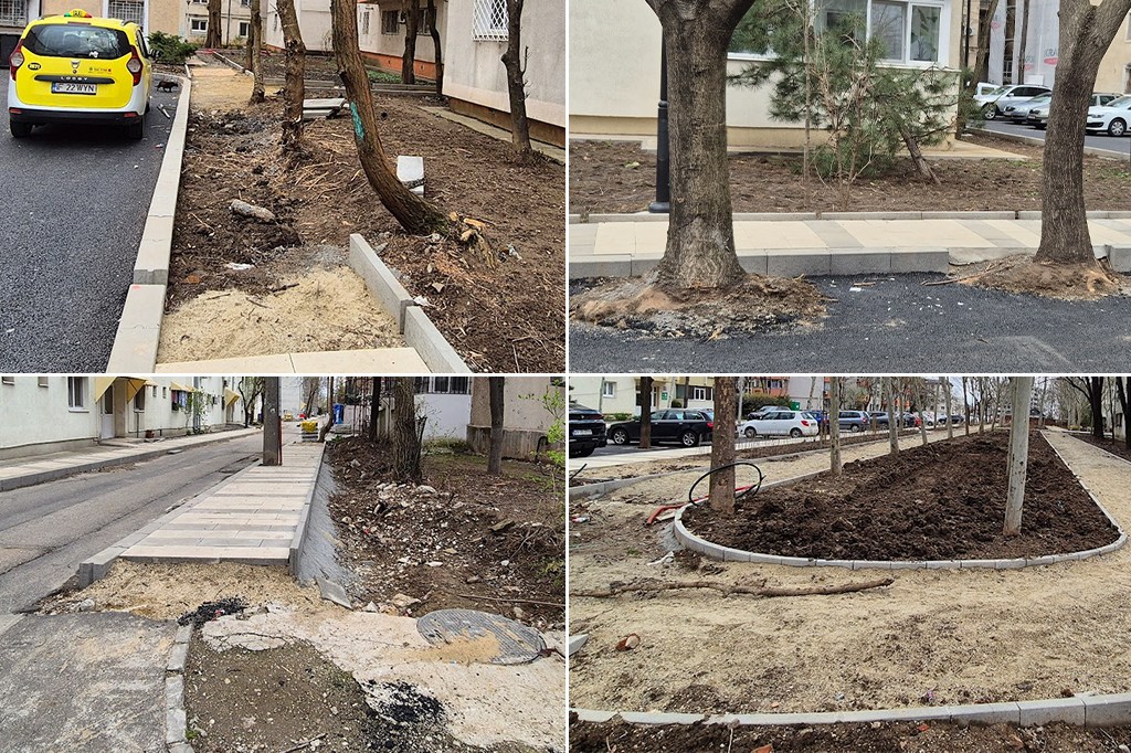 Grădinile blocurilor, tăiate pentru parcări în sectorul 2 / Amendat și pus de Garda de Mediu să refacă spațiul verde, primarul Hopincă spune că va continua lucrările