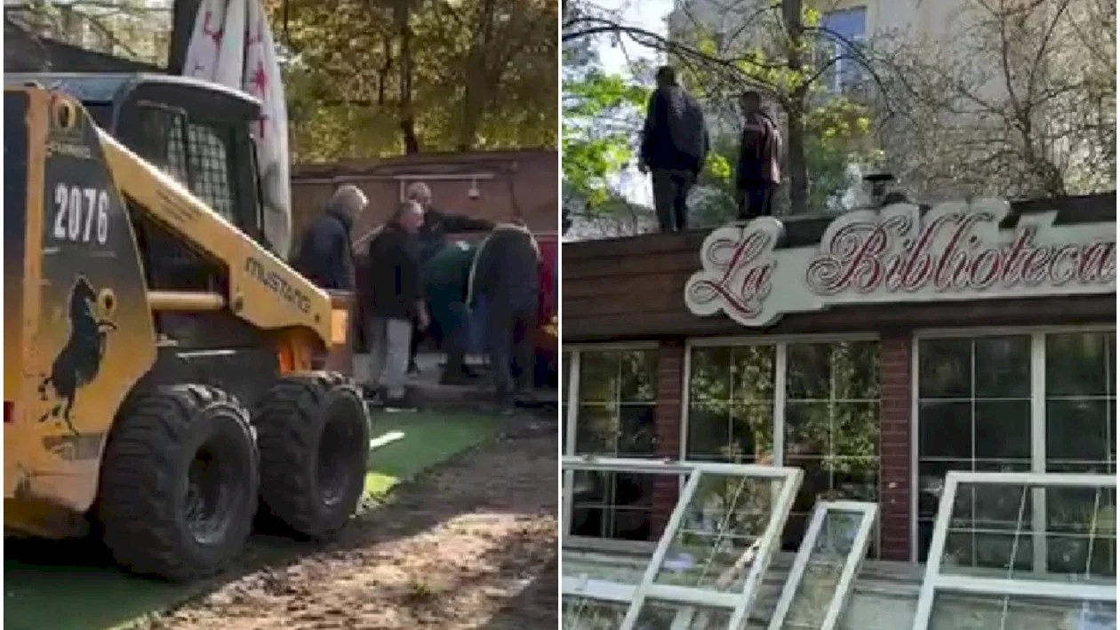 Una dintre cele mai cunoscute terase din centrul Capitalei a fost demolată cu buldozerul: „Au fost avertizați, amendați, dar au preferat să ignore”
