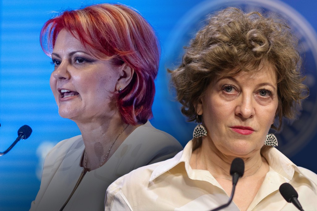 Lia Olguța Vasilescu și Oana Gheorghiu. Inquam Photos / Virgil Simonescu și Octav Ganea. Colaj: Ion Mateș / HotNews