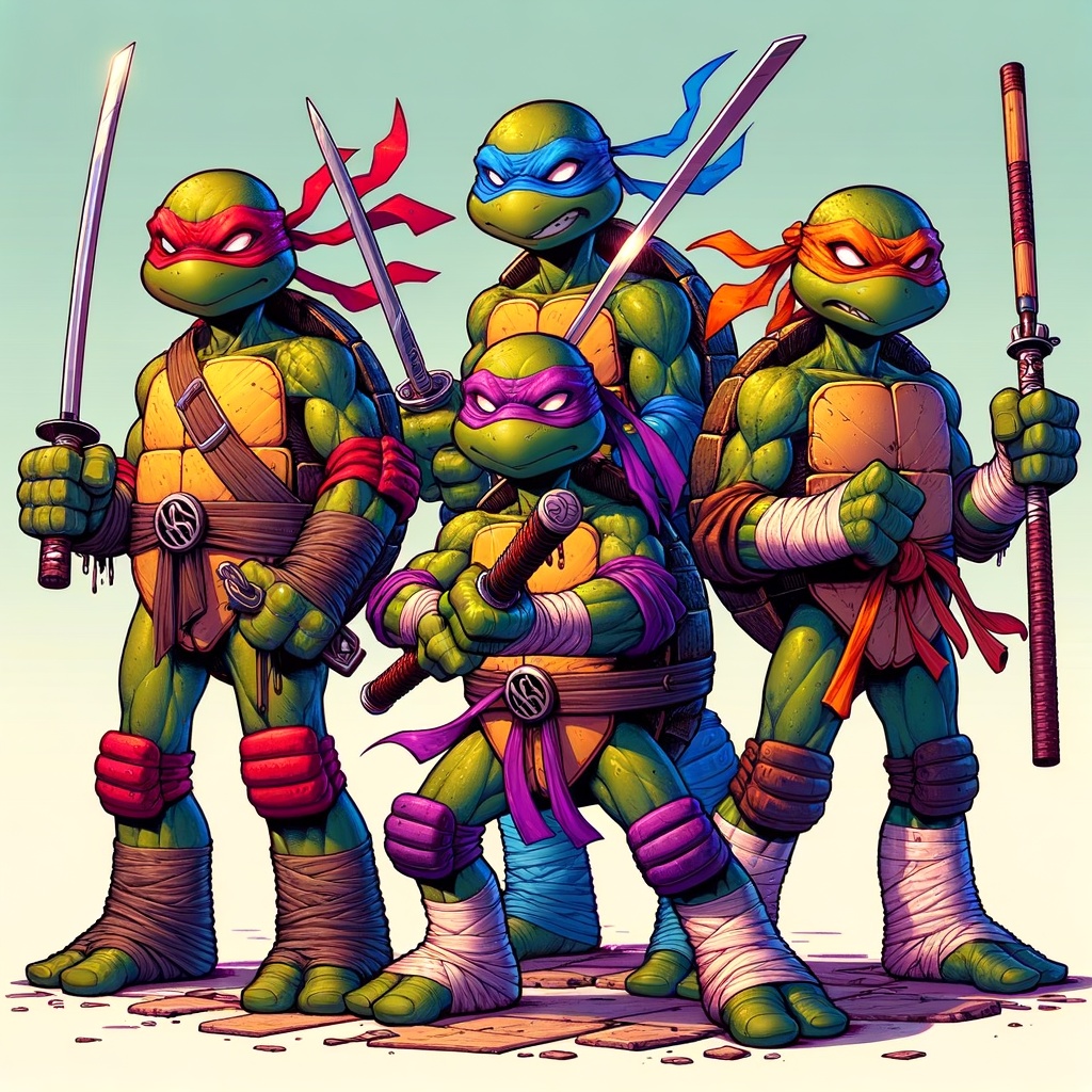 Țestoasele Ninja este o franciză media americană creată de autorii de benzi desenate Kevin Eastman și Peter Laird. Ea îi urmărește pe Leonardo, Raphael, Donatello și Michelangelo, patru frați țestoase. FOTO: Shutterstock