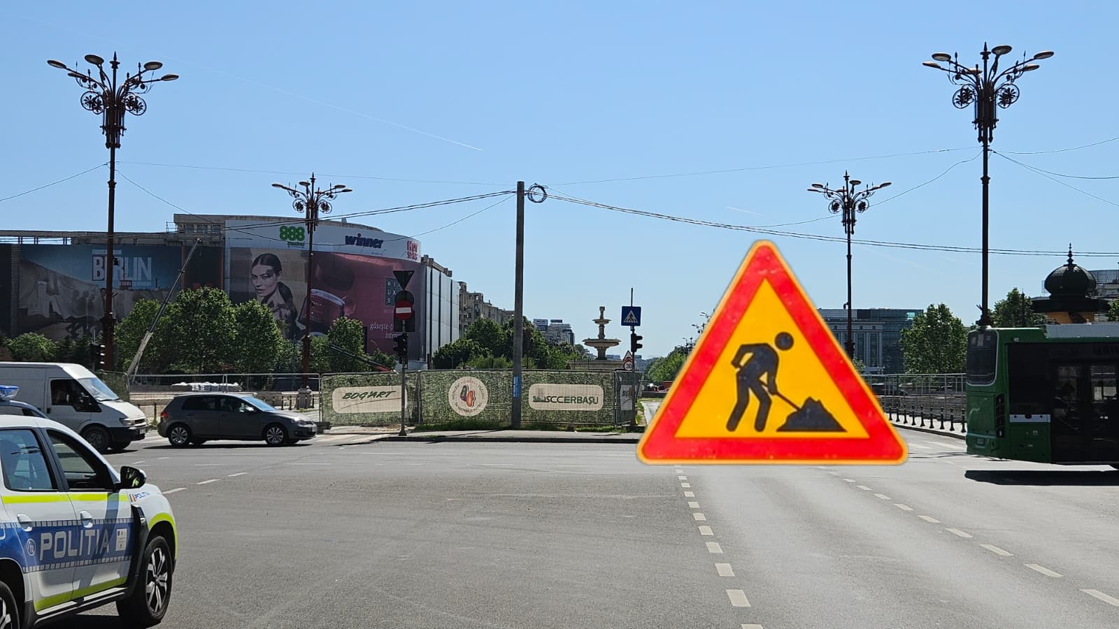 Noi lucrări în centrul Bucureștiului. Trafic închis pe un sens din zona Piața Unirii