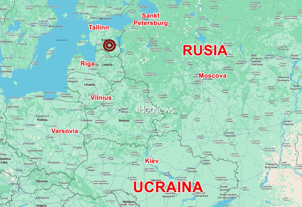 Locul interceptiei dronei de catre avionul F-16 romanesc