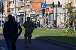 Locul unde o dronă s-a prăbușit într-un bloc din Galați, 29 mai 2026. Foto: Abaca Press / Profimedia