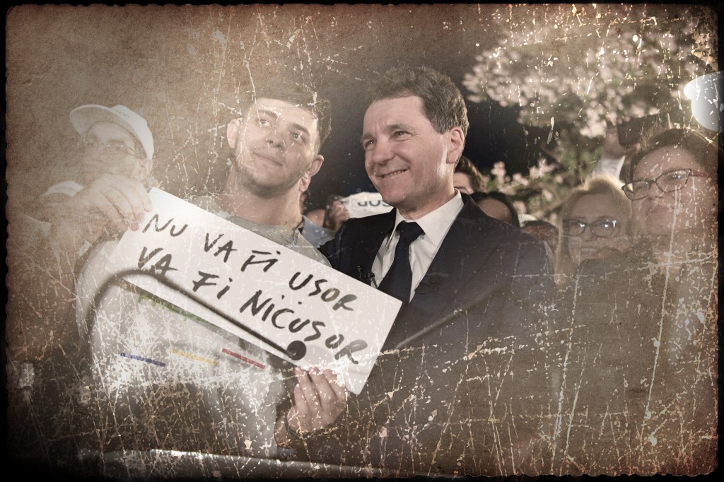Nicușor Dan, după afișarea rezultatelor exit-poll ale alegerile prezidențiale, 4 mai 2025. Inquam Photos / Codrin Unici