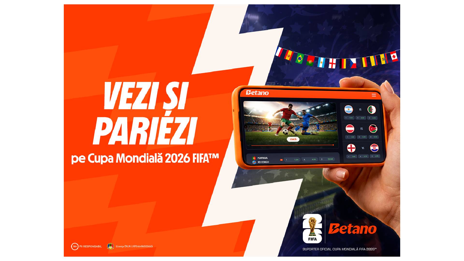 Betano transmite Cupa Mondială FIFA 2026™ în România