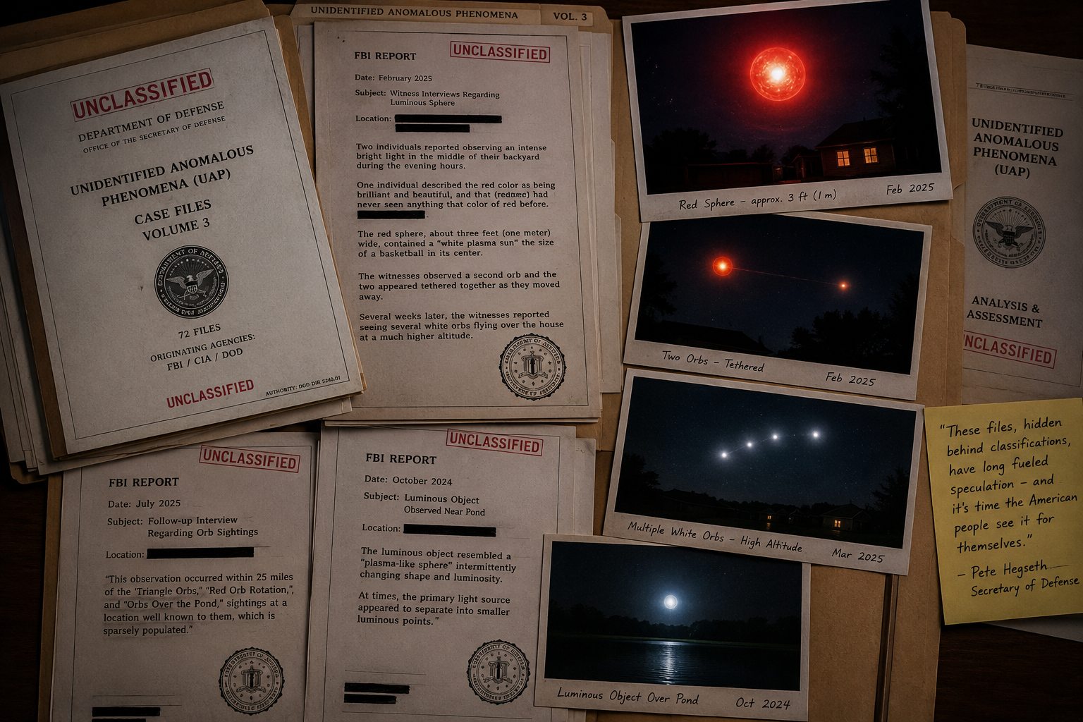Noi documente clasificate publicate de Pentagon privind OZN-urile arată sfere luminoase în nord-vestul SUA