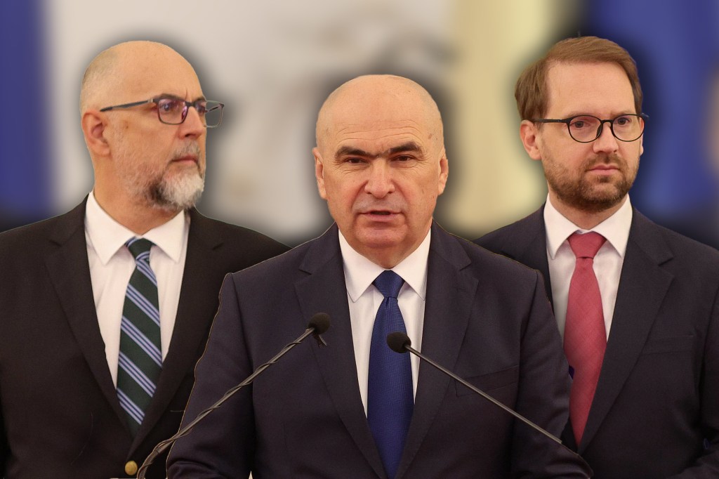 Liderii politici Kelemen Hunor, Ilie Bolojan și Dominic Fritz. Inquam Photos / Octav Ganea. Colaj: Ion Mateș / HotNews
