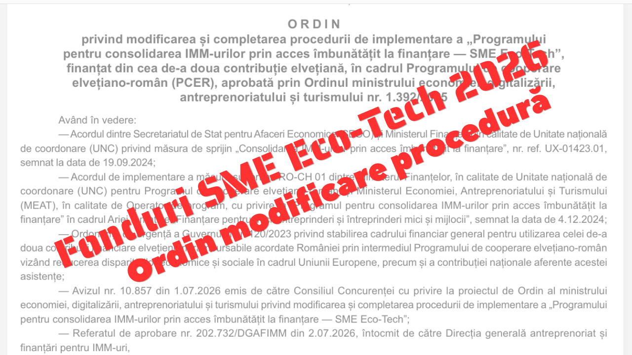 Microîntreprinderile românești devin eligibile în programul SME Eco-Tech 2026, prin modificări de procedură