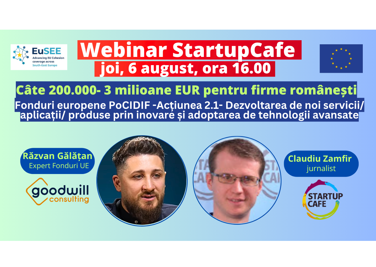 Imagine asociată subiectului: Webinar despre granturi IMM pentru tehnologii de vârf