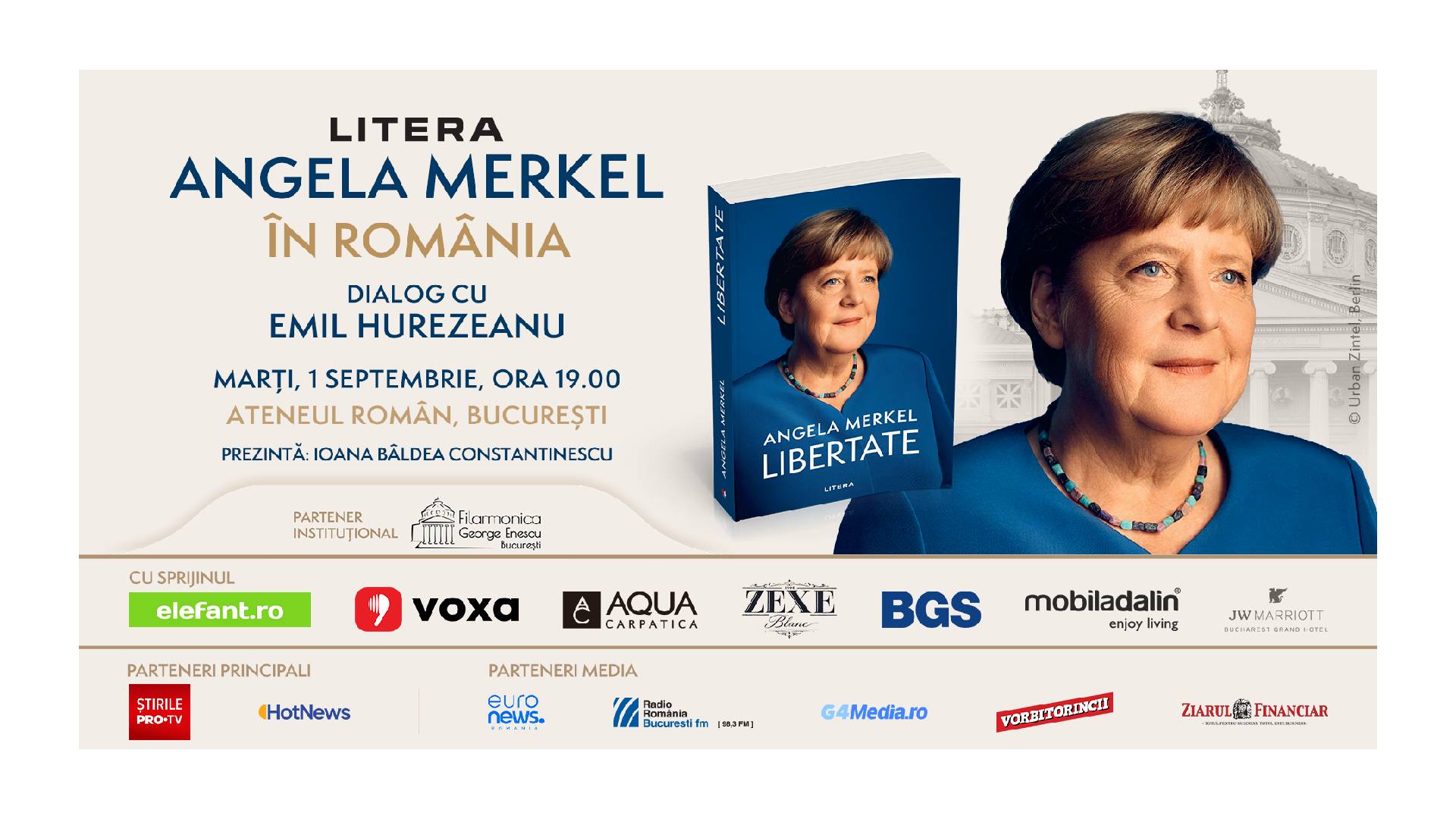 Imagine asociată subiectului: Angela Merkel vine la București pe 1 septembrie 2026
