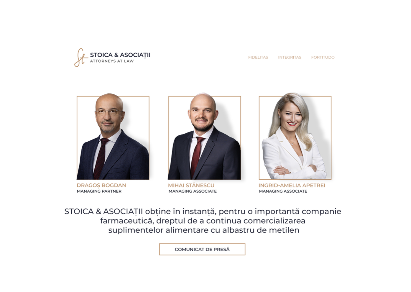 STOICA & ASOCIAȚII asigură continuarea comercializării suplimentelor cu albastru de metilen