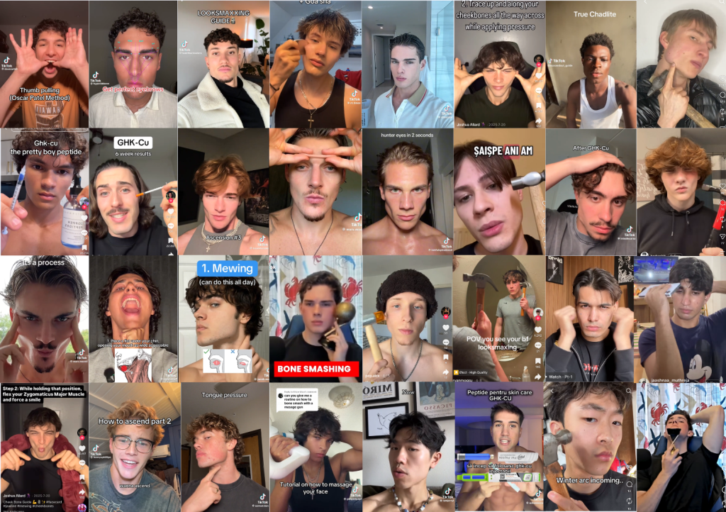 Influenceri de looksmaxxing pe rețelele de socializare / Foto: Captură de ecran