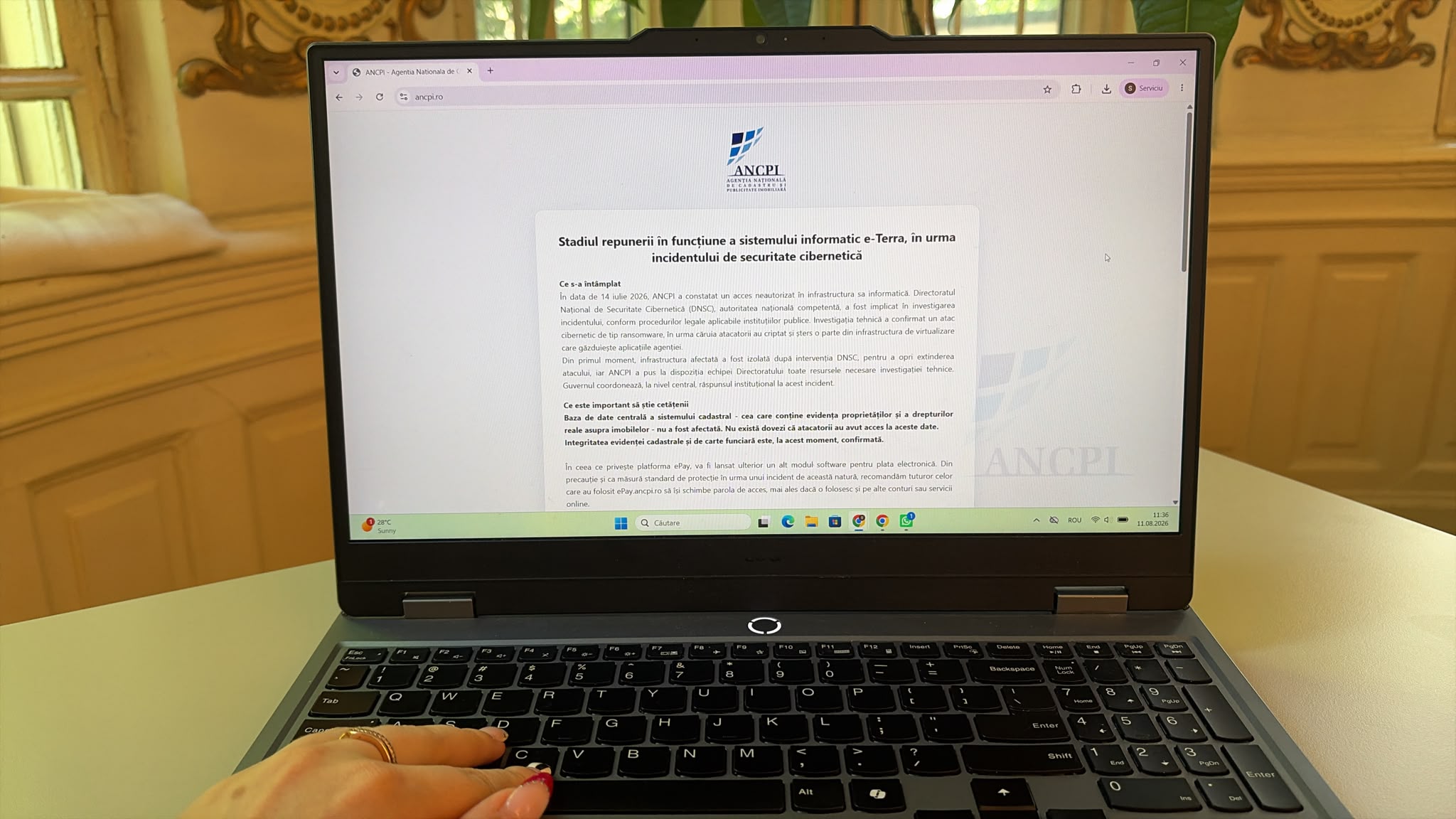 ANCPI dă noi detalii despre stadiul repunerii în funcțiune a platformei e-Terra, însă nici măcar nu-și datează comunicatul