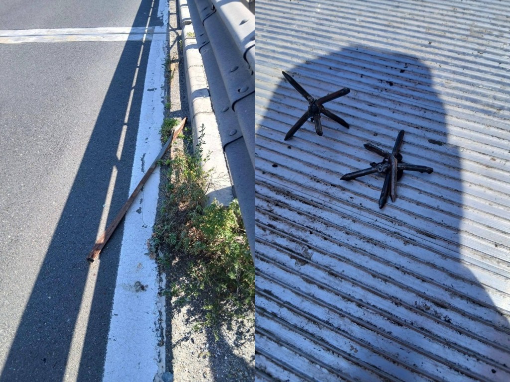 Pericol pentru șoferii care circulă pe Autostrada Soarelui. „Obiecte metalice confecționate artizanal”