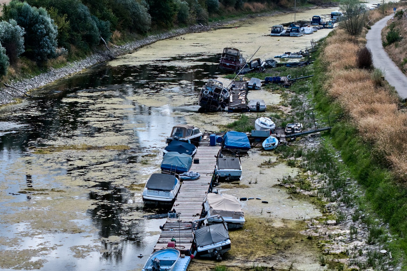 Fluviul Rin riscă să devină nenavigabil permanent din cauza nivelului scăzut al apei