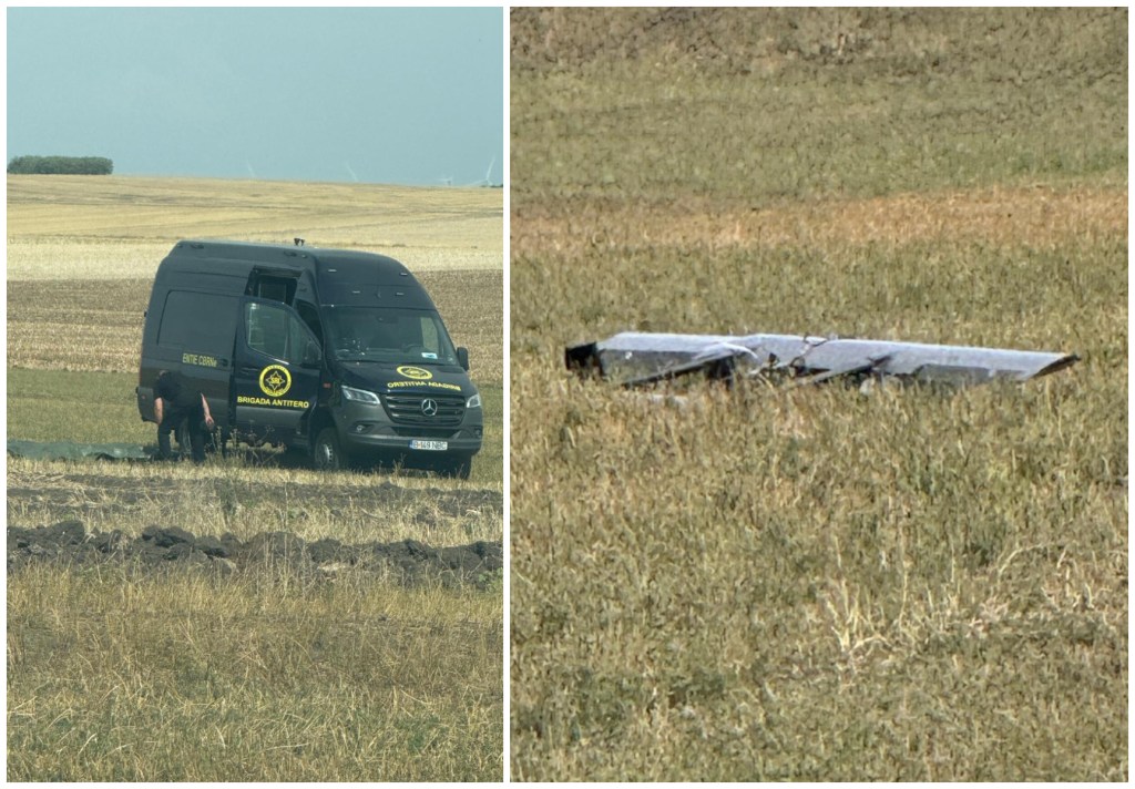 O dronă prăbușită a fost descoperită pe un câmp din Vaslui. A fost sesizat SRI