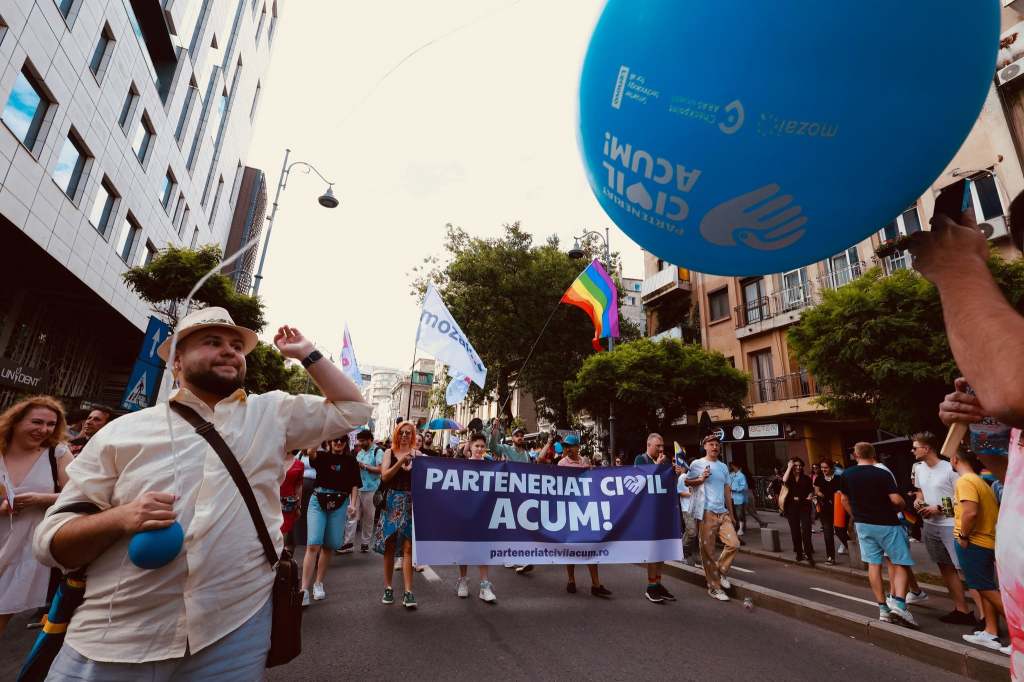 Protest organizat de MozaiQ în București, iunie 2026. Foto: Facebook / MozaiQ